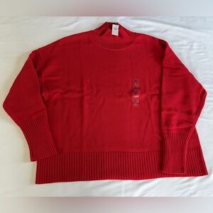 GAP Red Ribbed Knit Crewneck Sweater Size XL NWT